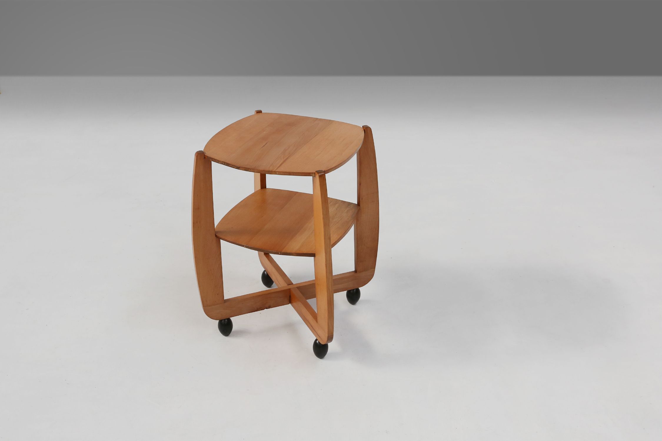Amsterdam School beech wooden Side Table, The Netherlands 1920sthumbnail